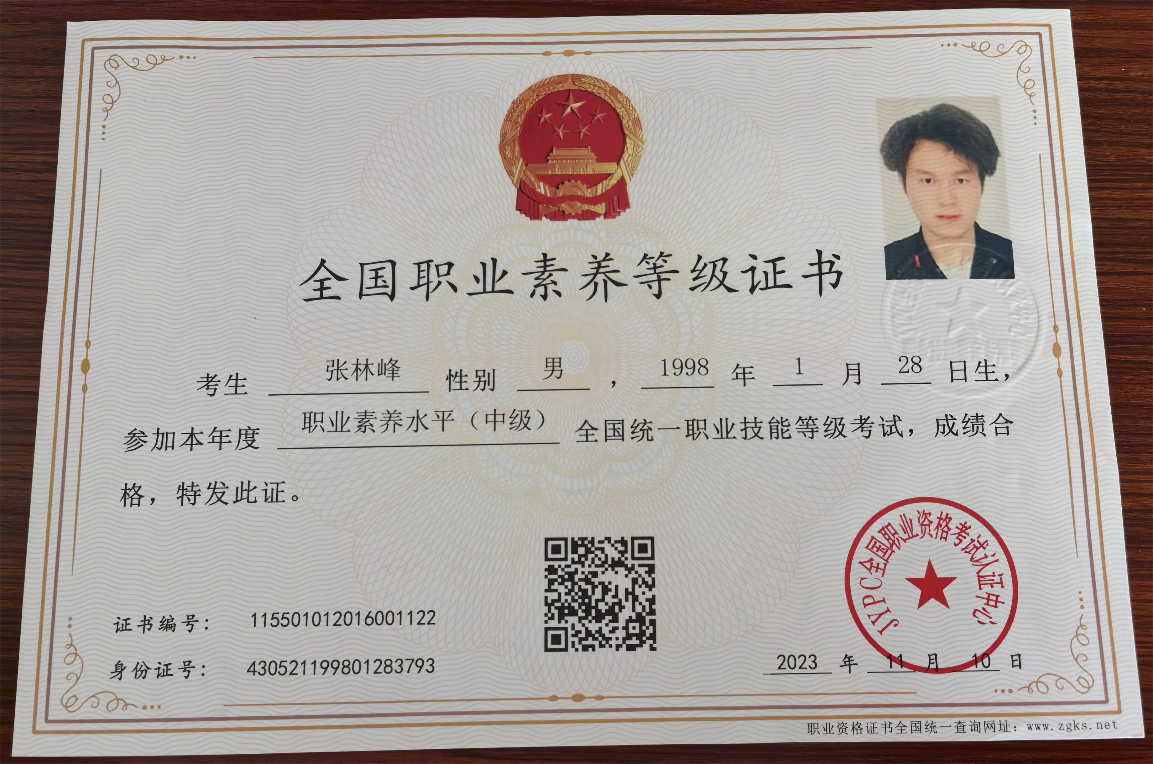 職業(yè)素養(yǎng)水平（中級(jí)）